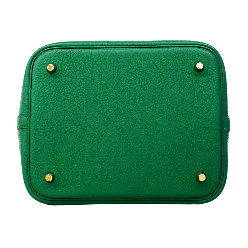 【6hc1618】エルメス ハンドバッグ ピコタンロックMM トリヨンクレマンス ミント ゴールド金具 W刻印【中古】レディース