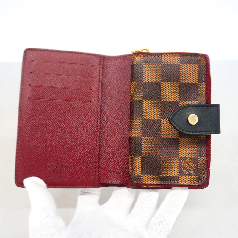 【6hc1645-k】ルイヴィトン 財布 ダミエ ポルトフォイユジュリエット N60381 ボルドー エベヌ【中古】レディース