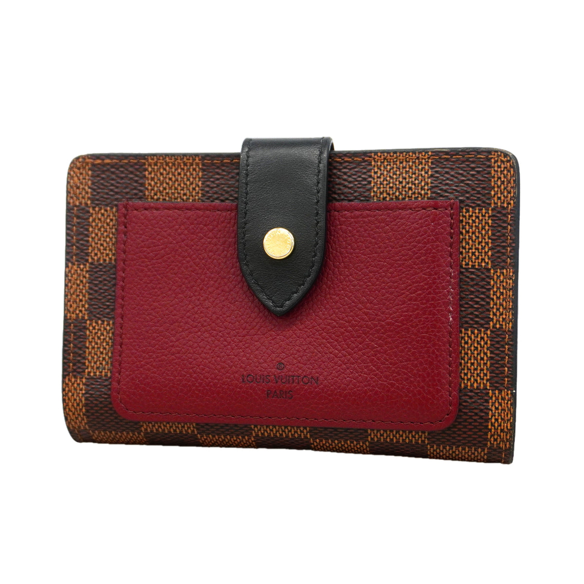 【6hc1645-k】ルイヴィトン 財布 ダミエ ポルトフォイユジュリエット N60381 ボルドー エベヌ【中古】レディース