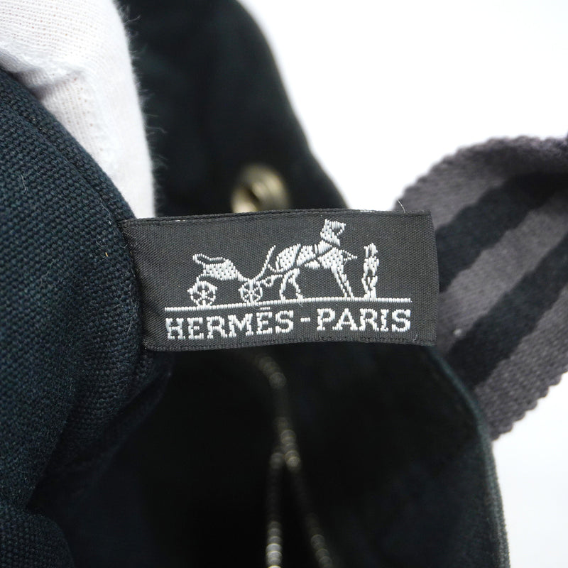 【6hc1649-k】エルメス ハンドバッグ フールトゥPM キャンバス ブラック グレー シルバー金具【中古】メンズ レディース ユニセックス