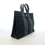 【6hc1649-k】エルメス ハンドバッグ フールトゥPM キャンバス ブラック グレー シルバー金具【中古】メンズ レディース ユニセックス
