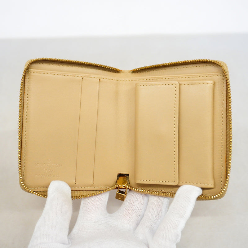 【6hc1655-k】ルイヴィトン 財布 ヴェルニ ブルーム M91015 ベージュ【中古】レディース