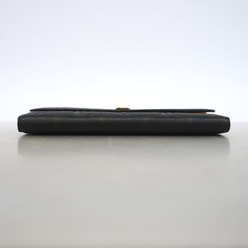 【6hc1663-k】ルイヴィトン 長財布 モノグラム・アンプラント ポルトフォイユエミリー M62369 ノワール【中古】レディース