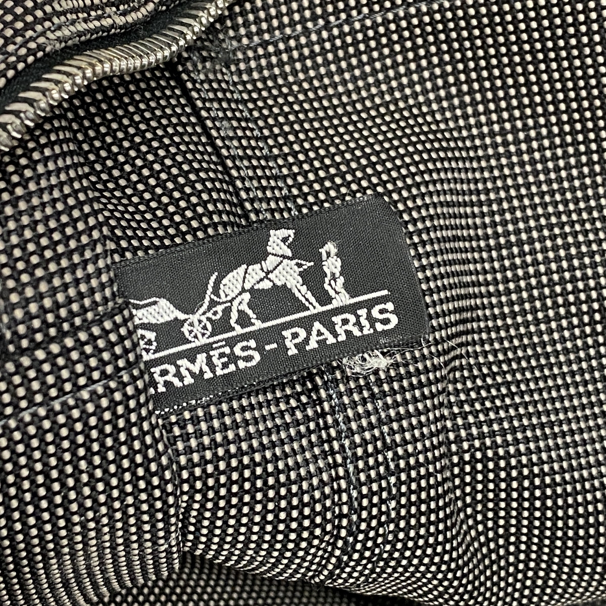 【6hc1666-k】エルメス トートバッグ エールラインMM キャンバス グレー シルバー金具【中古】メンズ レディース ユニセックス