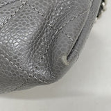 【6hc1668-k】シャネル ショルダーバッグ マトラッセ チェーンショルダー キャビアスキン グレー シルバー金具【中古】レディース