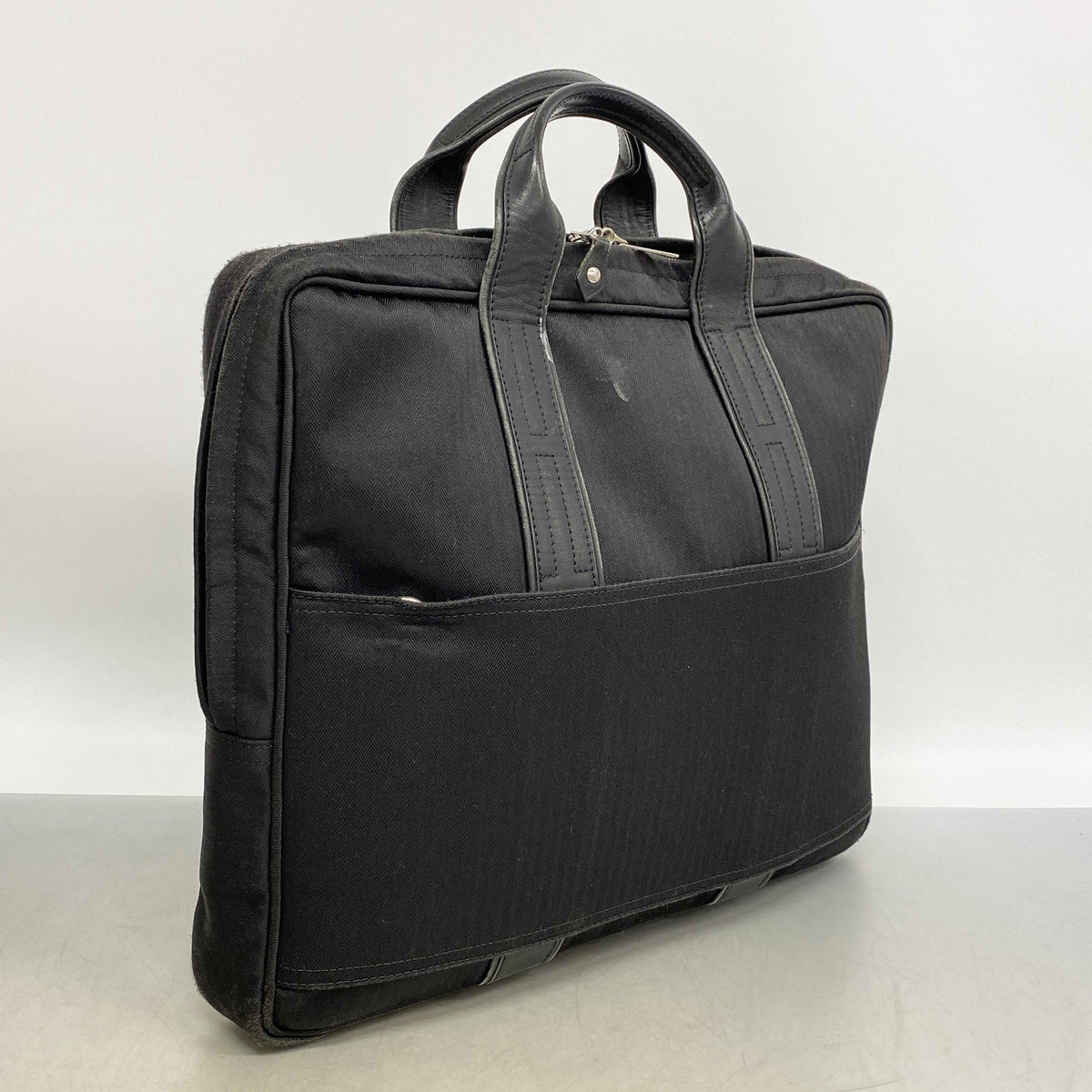 【6hc1677-k】エルメス ビジネスバッグ アカプリコオディナトゥール トワルシェブロン ブラック シルバー金具 2wayバック【中古】メンズ