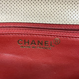 【6hc1681-k】シャネル ショルダーバッグ パンチング レザー ベージュ レッド ゴールド金具【中古】レディース