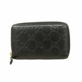 【6hc1695-k】グッチ コインケース グッチシマ 255452 レザー ブラック シャンパンゴールド金具【中古】メンズ レディース ユニセックス