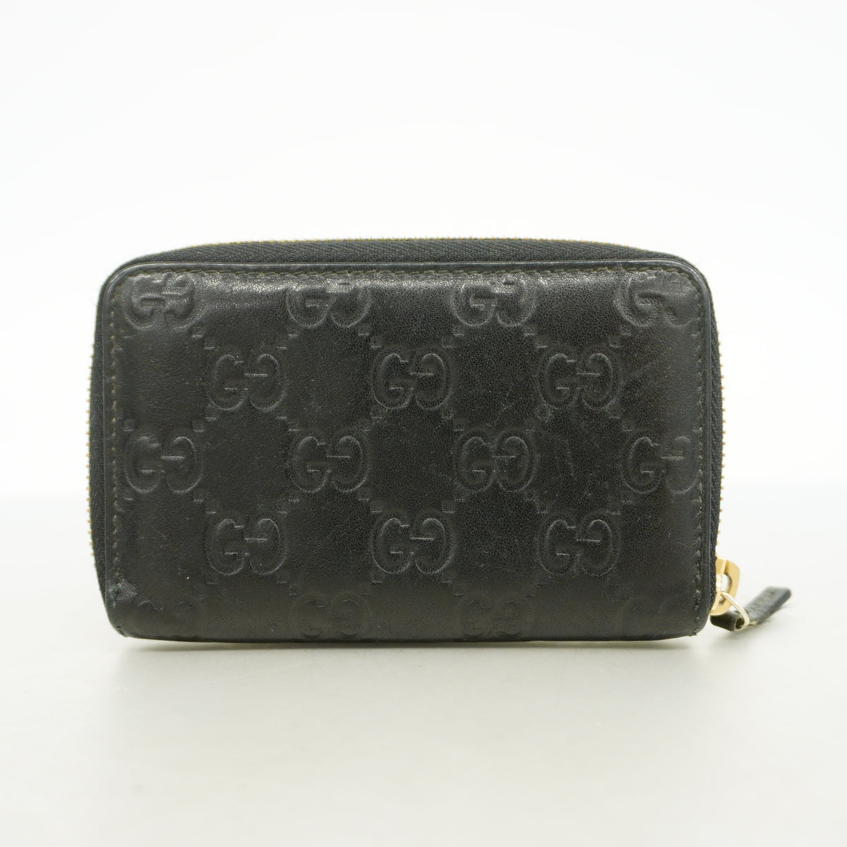 【6hc1695-k】グッチ コインケース グッチシマ 255452 レザー ブラック シャンパンゴールド金具【中古】メンズ レディース ユニセックス