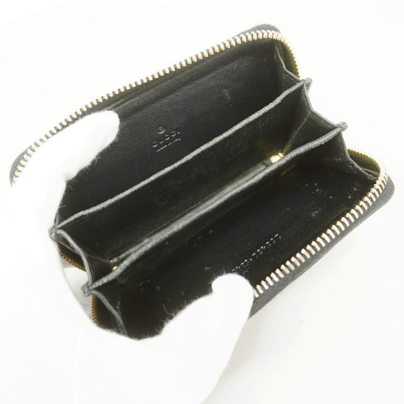 【6hc1695-k】グッチ コインケース グッチシマ 255452 レザー ブラック シャンパンゴールド金具【中古】メンズ レディース ユニセックス