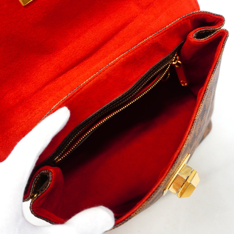 【6hc1701-k】ルイヴィトン ハンドバッグ ダミエ ベルガモMM N41168 エベヌ 2wayバッグ【中古】レディース