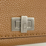 【6hc1717】フェンディ 長財布 セレリア レザー ブラウン シルバー金具【中古】レディース