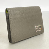 【6hc1718】フェンディ カードケース レザー グレー シルバー金具【中古】メンズ