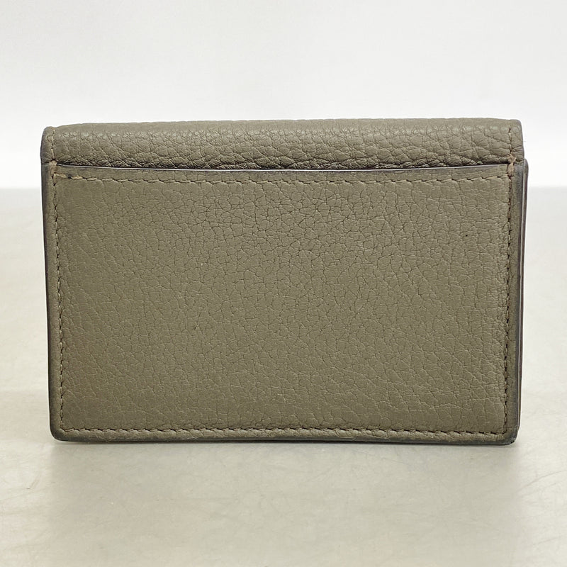 【6hc1718】フェンディ カードケース レザー グレー シルバー金具【中古】メンズ