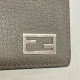 【6hc1718】フェンディ カードケース レザー グレー シルバー金具【中古】メンズ