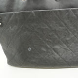 【6hc1730-k】シャネル チェーントート マトラッセ キャビアスキン ブラック シルバー金具【中古】レディース