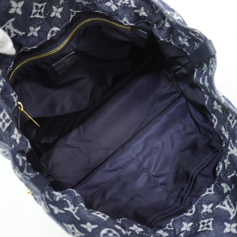 【6hc1731-k】ルイヴィトン トートバッグ モノグラム・デニム ノエフルMM M40869 グランブルー 2wayバッグ【中古】レディース