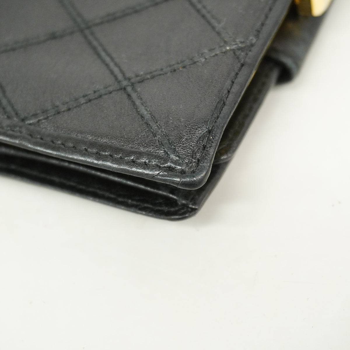 【6hc1735-k】シャネル 財布 ビコローレ ラムスキン ブラック ゴールド金具【中古】レディース
