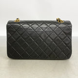 【6hc1736】シャネル ショルダーバッグ マトラッセ チェーンショルダー ラムスキン ブラック ゴールド金具【中古】レディース