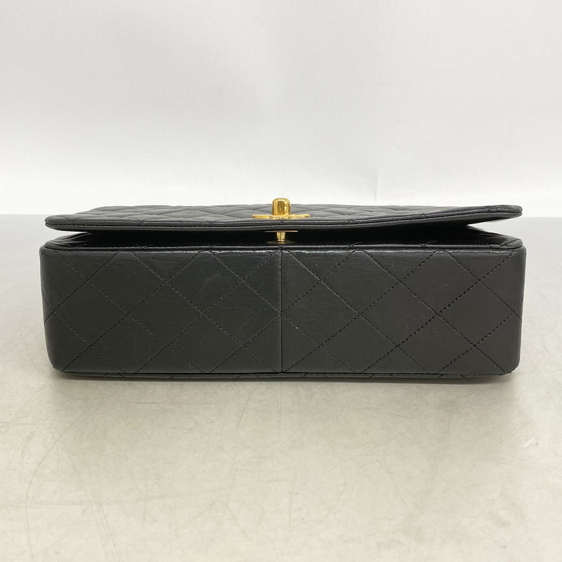 【6hc1736】シャネル ショルダーバッグ マトラッセ チェーンショルダー ラムスキン ブラック ゴールド金具【中古】レディース