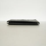 【6hc1752-k】シャネル 長財布 Vステッチ レザー ブラック シルバー金具【中古】レディース