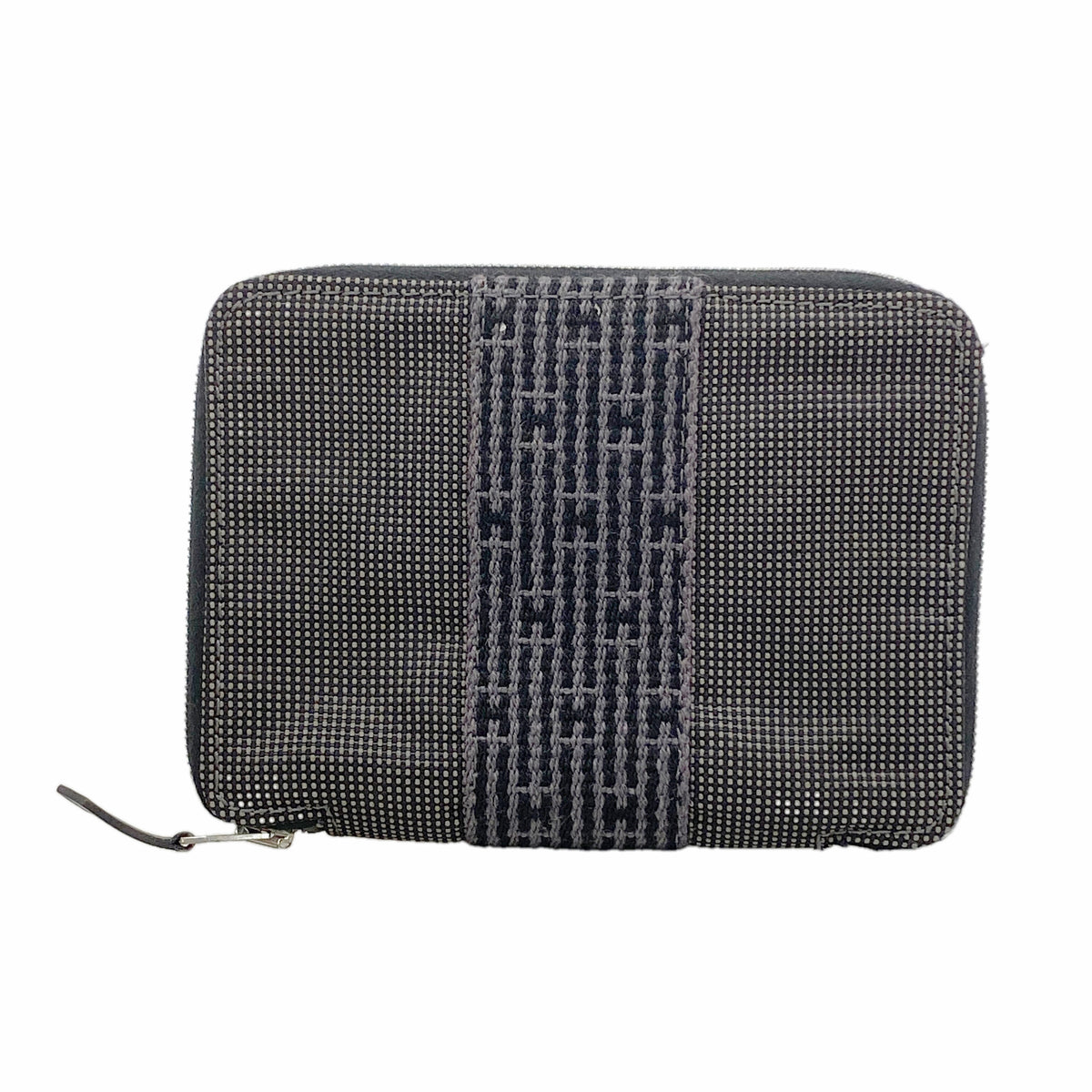 【6hc1778-k】エルメス コインケース エールラインパース ナイロン グレー シルバー金具【中古】メンズ レディース ユニセックス