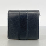 【6hc1781】カルティエ 三つ折り財布 トリニティ レザー ブラック ゴールド/シルバー金具【中古】レディース
