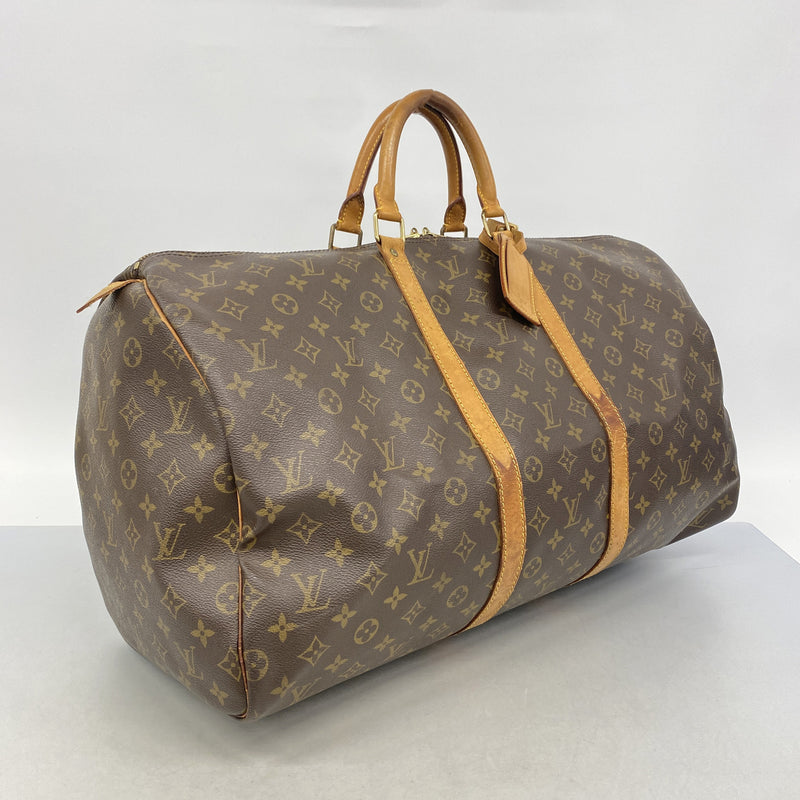 【6hc1782】ルイヴィトン ボストンバッグ モノグラム キーポル55 M41424 ブラウン【中古】メンズ レディース ユニセックス