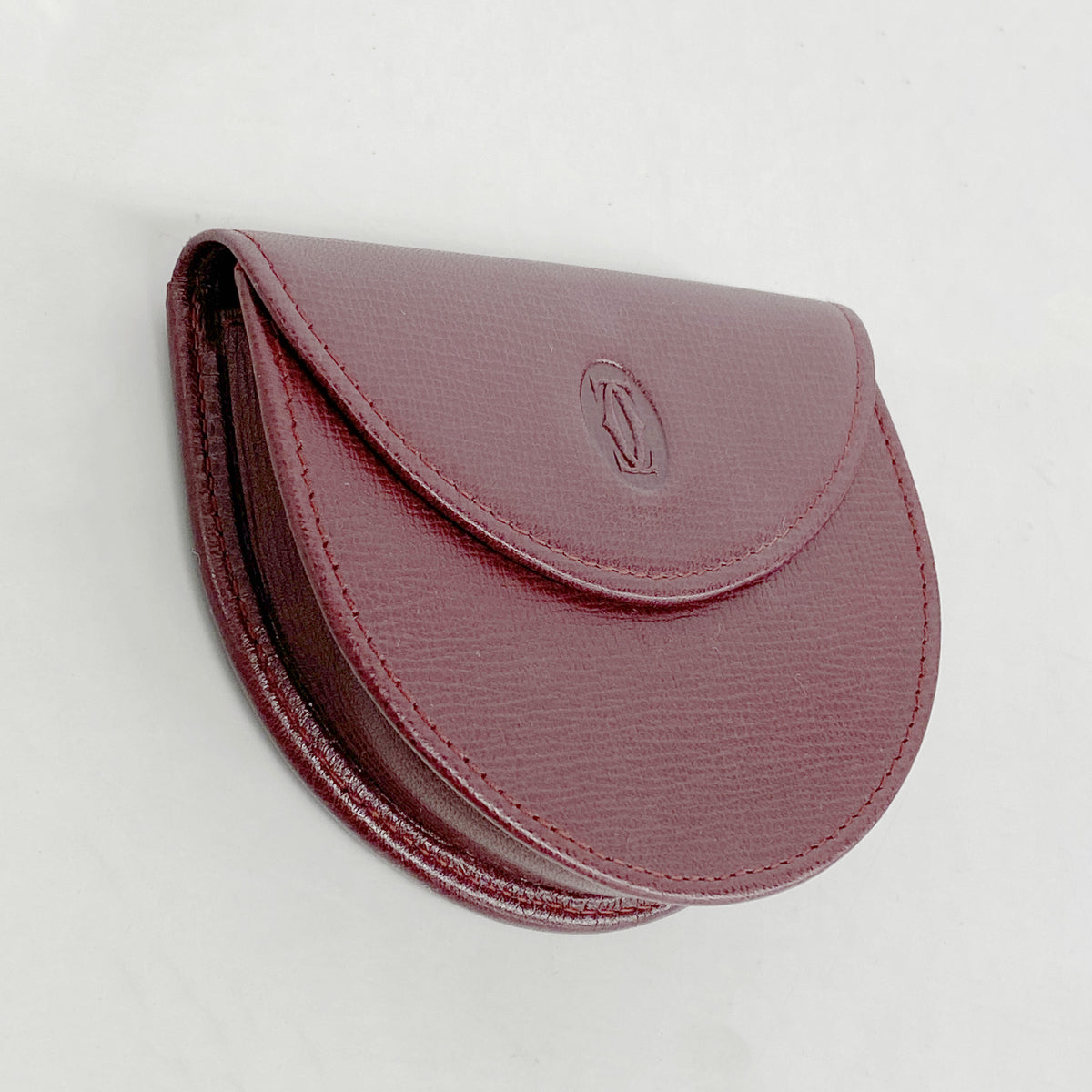 【6hc1801】カルティエ コインケース マスト レザー ボルドー ゴールド金具【中古】レディース