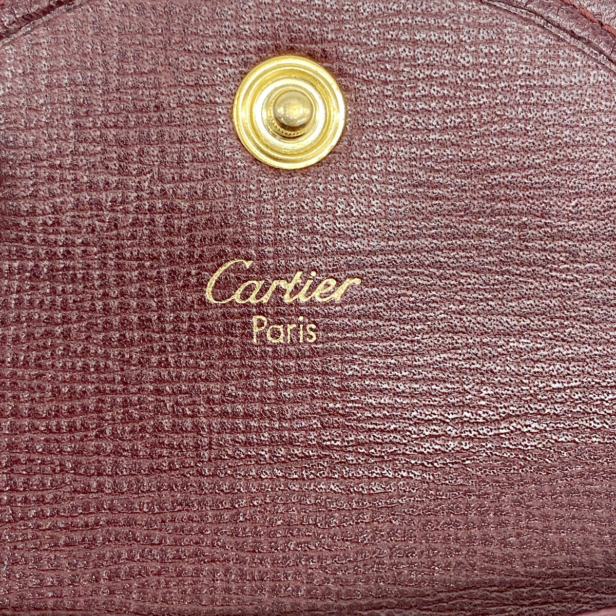 【6hc1801】カルティエ コインケース マスト レザー ボルドー ゴールド金具【中古】レディース