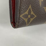 【6hc1809】ルイヴィトン 長財布 モノグラム ポルトフォイユエミリー M60136 ルージュ【中古】レディース