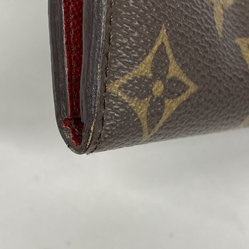 【6hc1809】ルイヴィトン 長財布 モノグラム ポルトフォイユエミリー M60136 ルージュ【中古】レディース