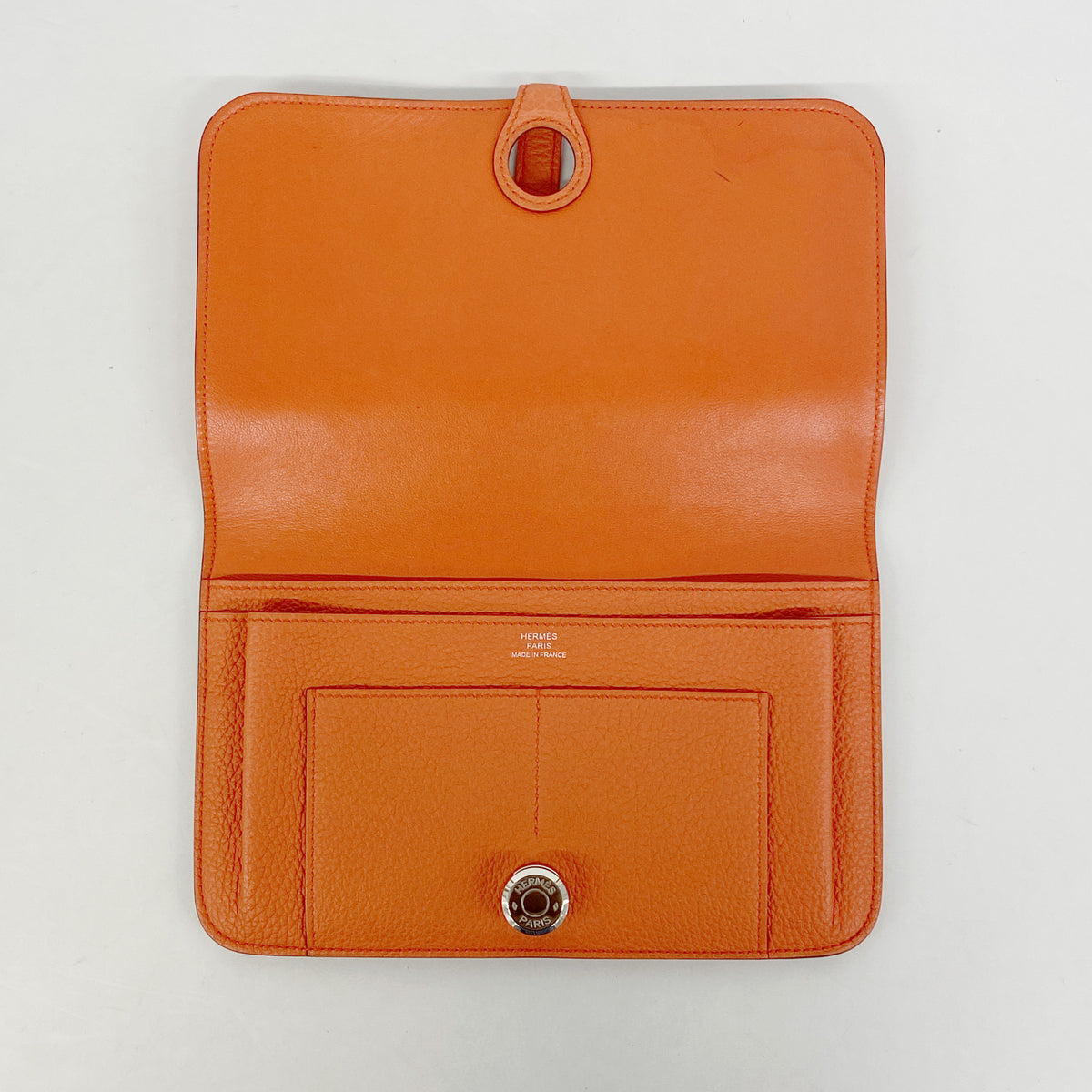【6hc1811】エルメス 長財布 ドゴンGM トゴ カプシーヌ シルバー金具 T刻印【中古】レディース