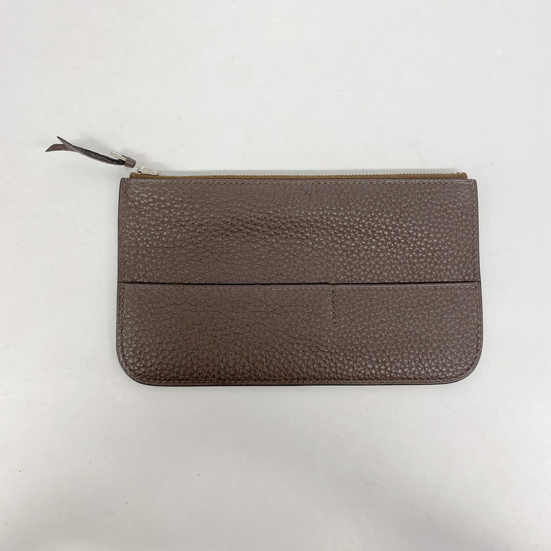 【6hc1813】エルメス 長財布 ドゴンGM トゴ カカオ シルバー金具 □D刻印【中古】メンズ レディース ユニセックス