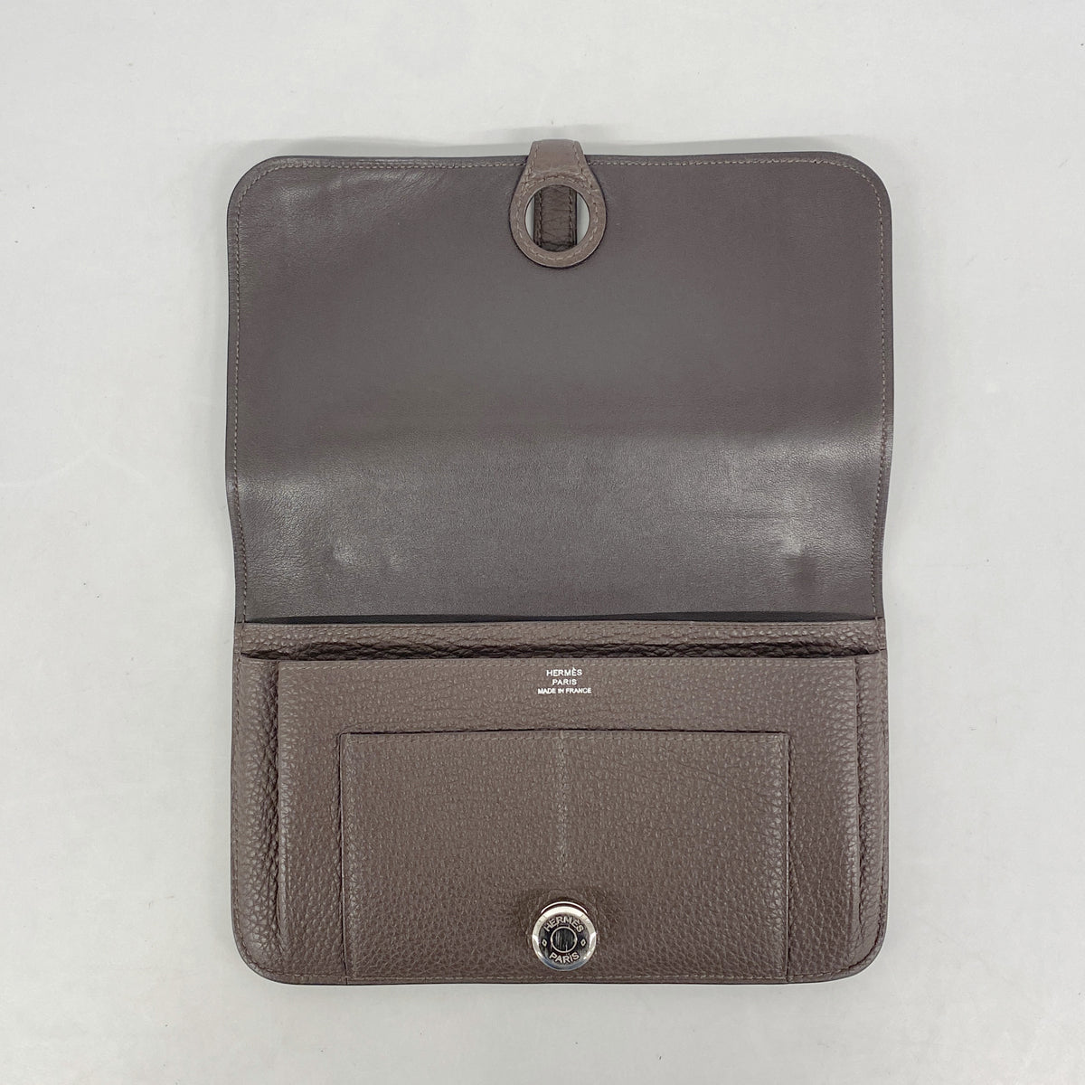 【6hc1813】エルメス 長財布 ドゴンGM トゴ カカオ シルバー金具 □D刻印【中古】メンズ レディース ユニセックス