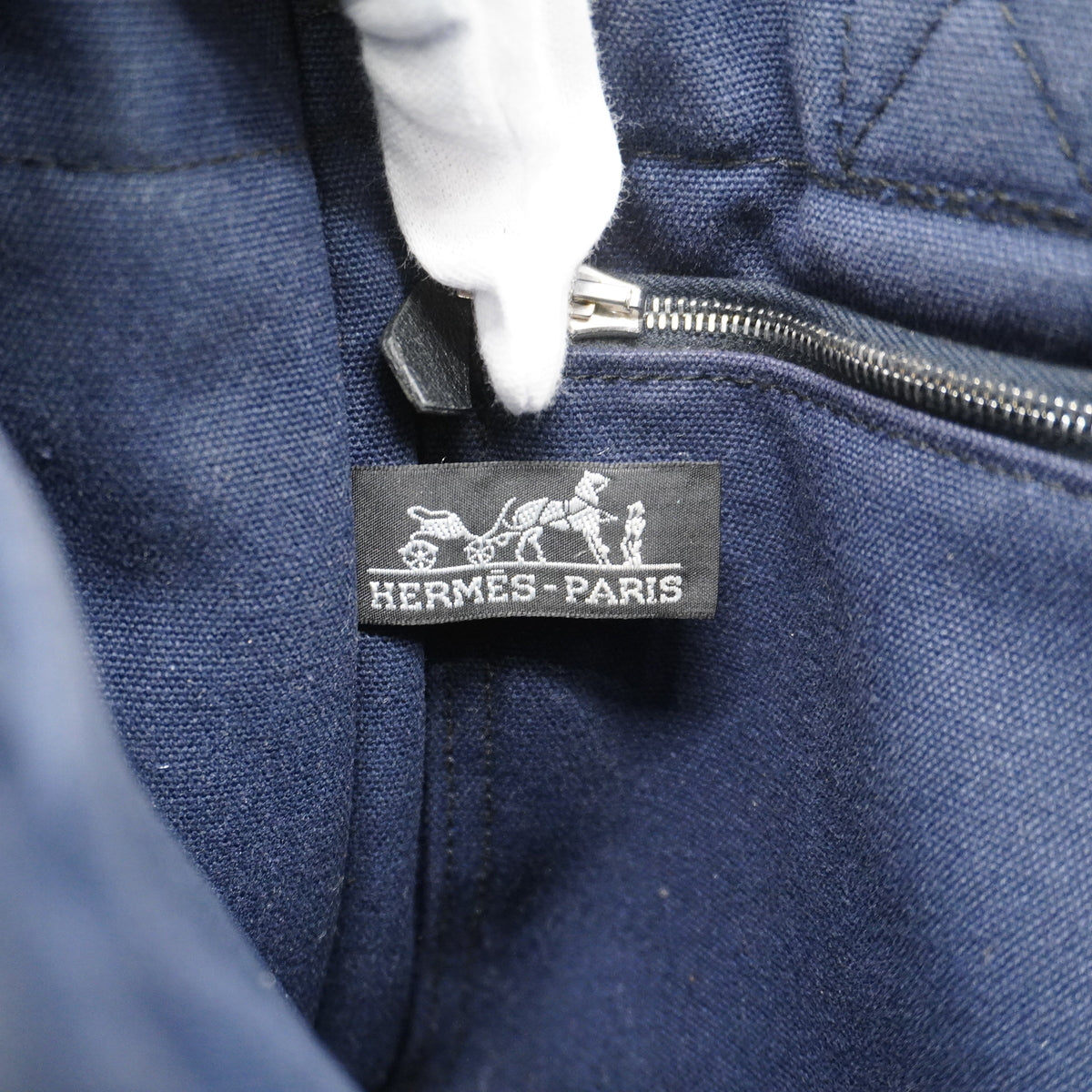 【6hc1822-k】エルメス トートバッグ フールトゥPM キャンバス ブラック シルバー金具【中古】レディース