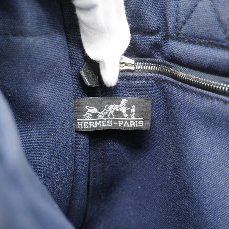 【6hc1822-k】エルメス トートバッグ フールトゥPM キャンバス ブラック シルバー金具【中古】レディース