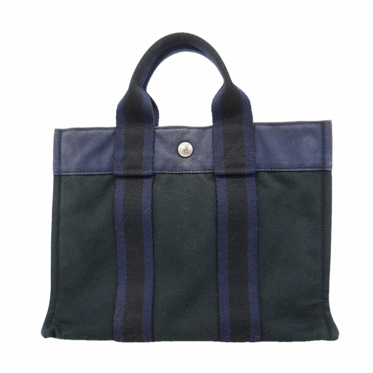 【6hc1822-k】エルメス トートバッグ フールトゥPM キャンバス ブラック シルバー金具【中古】レディース