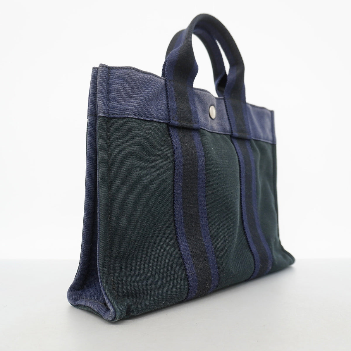 【6hc1822-k】エルメス トートバッグ フールトゥPM キャンバス ブラック シルバー金具【中古】レディース