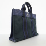 【6hc1822-k】エルメス トートバッグ フールトゥPM キャンバス ブラック シルバー金具【中古】レディース