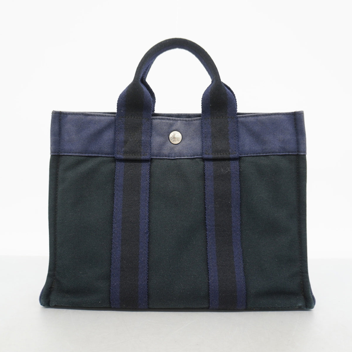 【6hc1822-k】エルメス トートバッグ フールトゥPM キャンバス ブラック シルバー金具【中古】レディース