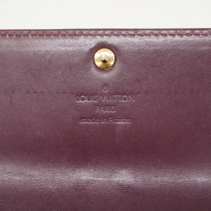 【6hc1828-k】ルイヴィトン 長財布 ヴェルニ ポルトフォイユサラ M91521 ルージュフォーヴィスト【中古】レディース