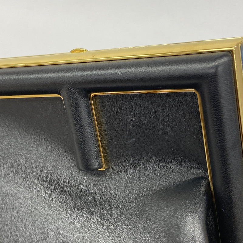 【6hc1832】フェンディ ショルダーバッグ ファースト レザー ブラック ゴールド金具【中古】レディース