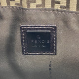 【6hc1835】フェンディ ショルダーバッグ ズッキーノ ナイロンキャンバス ブラウン シルバー金具【中古】レディース