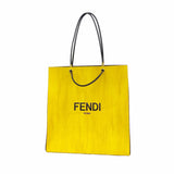 【6hc1852】フェンディ トートバッグ ショッピングバッグ レザー イエロー ゴールド金具【中古】レディース
