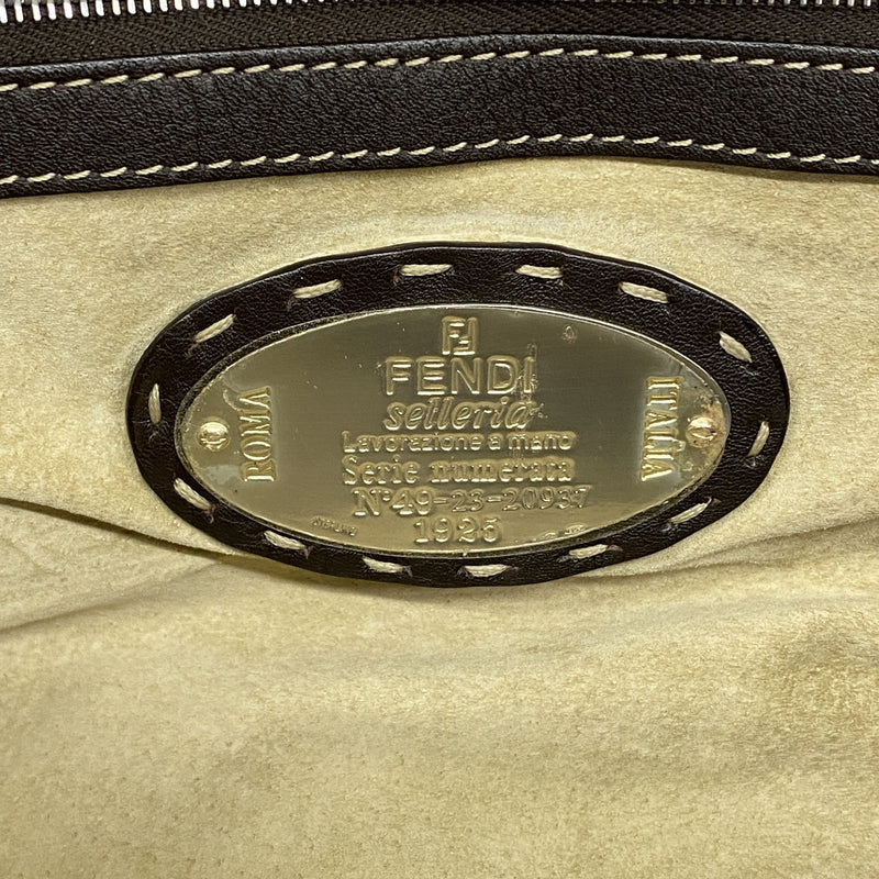 【6hc1853】フェンディ ハンドバッグ セレリア レザー ブラウン シルバー金具【中古】レディース