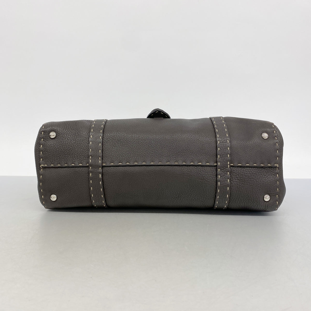 【6hc1853】フェンディ ハンドバッグ セレリア レザー ブラウン シルバー金具【中古】レディース