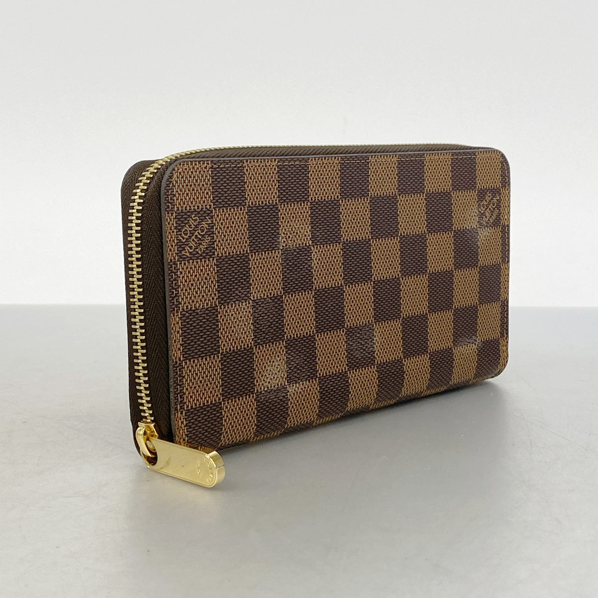 【6hc1859】ルイヴィトン 長財布 ダミエ ジッピーウォレット N41661 エベヌ【中古】レディース