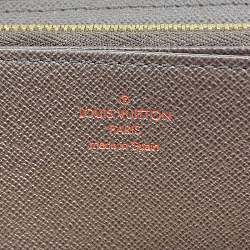 【6hc1859】ルイヴィトン 長財布 ダミエ ジッピーウォレット N41661 エベヌ【中古】レディース