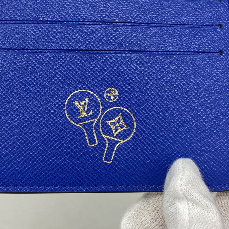 【6hc1861】ルイヴィトン 札入れ モノグラム ポルトフォイユミュルティプル M29292 ブラウン ブルー【中古】メンズ